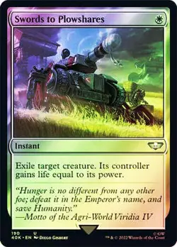 New NM+ Surge Foil MTG Swords to Plowshares Warhammer 40K #190 Magic Card - Image 1