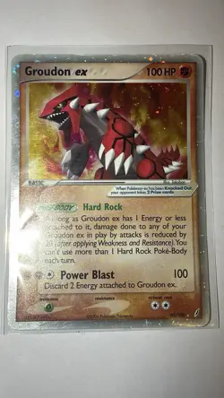 Pokemon Groudon TCG Holo Card Crystal Guardians 93/100 EX Rare Hp/dmg - Image 1