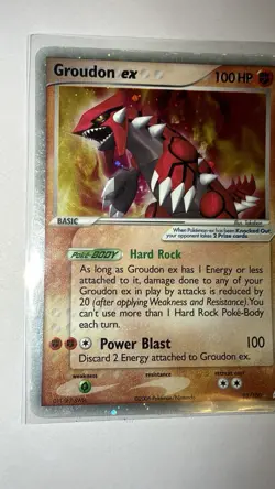 Pokemon Groudon TCG Holo Card Crystal Guardians 93/100 EX Rare Hp/dmg - Image 2