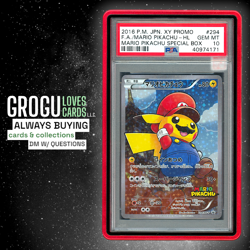 Pokemon - Mario Poncho Pikachu XY Promo 294/XY-P Japanese PSA 10 GEM MINT - Image 1