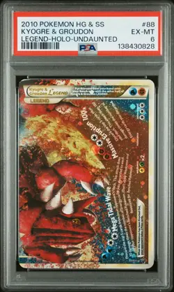 2010 POKEMON HEARTGOLD & SOULSILVER #88 KYOGRE & GROUDON LEGEND-HOLO PSA 6 - Image 1