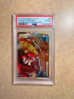 2010 POKEMON HEARTGOLD & SOULSILVER #88 KYOGRE & GROUDON LEGEND-HOLO PSA 6 - Image 3