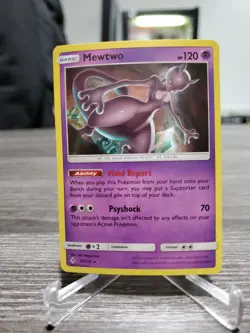 Pokemon TCG Mewtwo 75/214 Cosmo Holo Rare Unbroken Bonds Sun & Moon Near MInt - Image 1