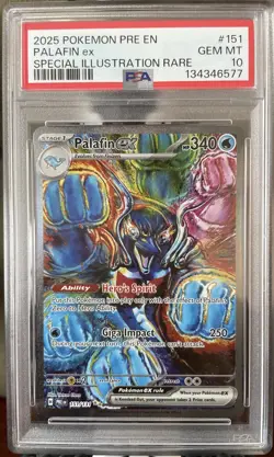 Pokemon TCG Palafin EX 151/131 Prismatic Evolutions Sir PSA 10 - Image 1