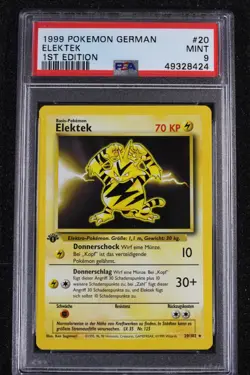 1999 Pokemon GERMAN Base 1st Edition Elektek #20 PSA 9 MINT - Image 1
