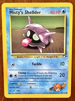 2000 Pokemon Gym Heroes - Misty's Shellder 089/132 Regular VINTAGE LP - Image 1