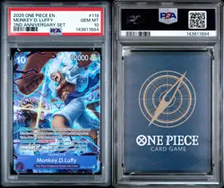 2025 ONE PIECE OP05 119 MONKEY D LUFFY ENGLISH 2ND ANNIVERSARY SET PROMO PSA 10 - Image 3