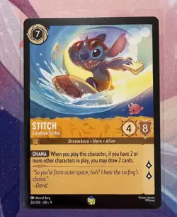Disney Lorcana Fabled Stitch - Carefree Surfer 24/204 Legendary Non Foil - Image 1