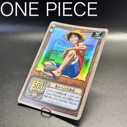BANDAI ONE PIECE Card LUFFY Carddass 2002 MS-C01 HOLO FOIL Japanese Vintage TCG - Image 1