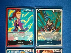 Marco One Piece TCG 4-card lot OP10 Rare+OP08 Leader+OP01/OP09 Commons - PWE - Image 3