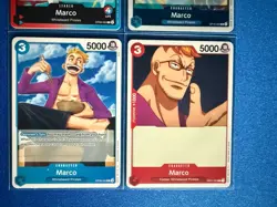 Marco One Piece TCG 4-card lot OP10 Rare+OP08 Leader+OP01/OP09 Commons - PWE - Image 4