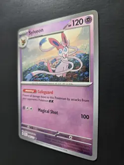 Pokemon Sylveon Prismatic Evolutions Holo Card 040/131 Master Ball Pattern - Image 3