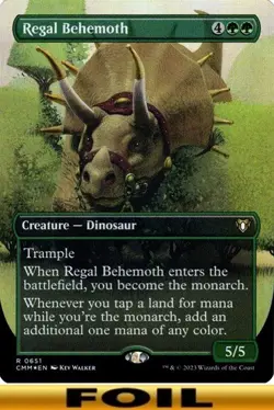 Regal Behemoth ** FOIL BORDERLESS #651 ** Commander Masters - NM MTG - Image 1