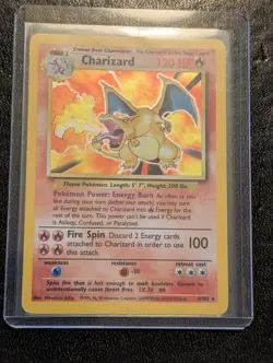 Pokemon Charizard Base Set 4/102 Holo 1999 120 HP - CGC holographic Near Mint - Image 1