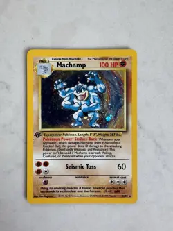 MACHAMP 1999 POKEMON 1ST EDITION BASE SET RARE HOLO 8/102 LP Nice Card - Image 1