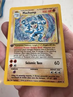 MACHAMP 1999 POKEMON 1ST EDITION BASE SET RARE HOLO 8/102 LP Nice Card - Image 4