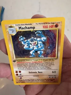 MACHAMP 1999 POKEMON 1ST EDITION BASE SET RARE HOLO 8/102 LP Nice Card - Image 5