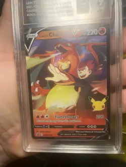 Pokemon TCG Lance's Charizard V SWSH133 Celebrations Black Star Promo TAG 9 - Image 2
