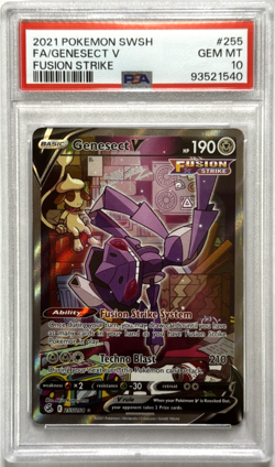 Genesect V PSA 10 GEM MT Pokemon Fusion Strike Alternate Full Art #255/264 - Image 1