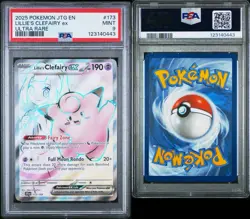 2025 POKEMON JTG EN-JOURNEY TOGETHER ULTRA RARE #173 LILLIE'S CLEFAIRY EX PSA 9 - Image 3