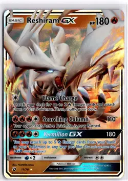 Pokemon TCG Reshiram GX 11/70 Dragon Majesty Ultra Rare - Image 1