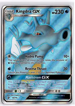 Pokemon TCG Kingdra GX (Full Art) 66/70 Dragon Majesty Ultra Rare - Image 1