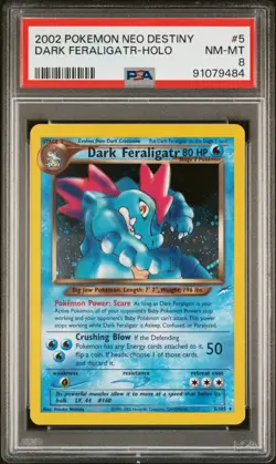 2002 Pokemon Neo Destiny #5 Dark Feraligatr Holo PSA 8 - Image 1