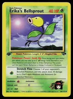 Pokemon Card Erika's Bellsprout 38/132 Gym Challenge 1st Edition - Image 1
