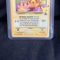 Pokemon Pikachu Birthday Celebrations Holo Rare Card 24 Classic Collection Promo - Image 3