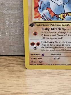 Giovanni's Machoke 42/132 1st Edition Gym Challenge Non-Holo Pokemon Card TCG - Image 5