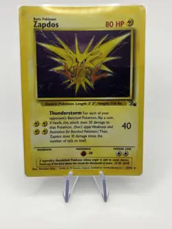 Pokemon TCG Fossil Zapdos Holo 15/62 1999-2000 - Image 3