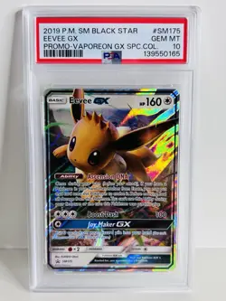 Eevee GX SM175 Sun & Moon Black Star Promo Pokemon TCG - PSA 10 LOW POP - Image 1