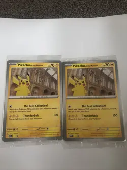 2 X Pokemon Pikachu at the Museum Jumbo Promo Card - Natural History - Sealed - Image 1