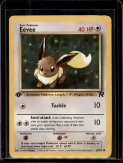 Eevee 55/82 1st Edition - Team Rocket WOTC Pokemon Card HP Condition - Image 1
