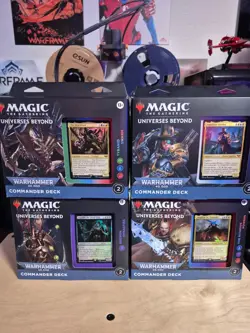 Set of 4 MTG Warhammer 40K Commander Decks, sealed, never opened. - Image 1
