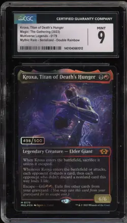 Magic MTG Kroxa Titan of Death's Hunger Multi Serialized #498/500 #0179 CGC 9 - Image 1
