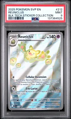 PSA 9 REUNICLUS 212 BLACK STAR PROMO BLACK BOLT STICKER COLLECTION POKEMON 😍 - Image 1