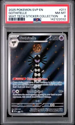 PSA 8 GOTHITELLE 211 BLACK STAR PROMO WHITE FLARE STICKER COLLECTION POKEMON 😍 - Image 1