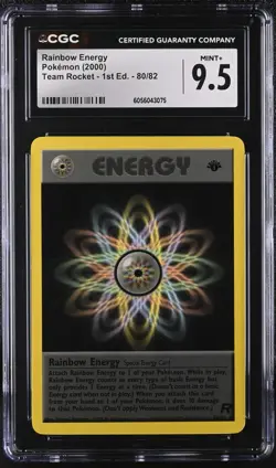 2000 Pokemon 1st Edition Rainbow Energy Rare Team Rocket 80/82 PSA CGC 9.5 Mint - Image 1