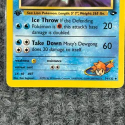 Vintage Pokemon Gym Challenge Misty's Dewgong 54/132 1st Edition Uncommon NM - Image 4