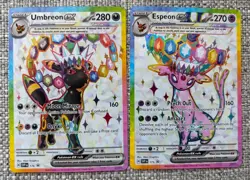 Pokemon Umbreon and Espeon Black Star Promo SVP175 SVP176 Figure Collection NM/M - Image 1