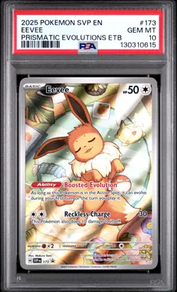 2025 POKEMON SVP EN-SV BLACK STAR PROMO #173 EEVEE PSA 10 - Image 1