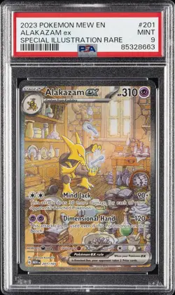 2023 POKEMON MEW EN-151 SPECIAL ILLUSTRATION RARE #201 ALAKAZAM EX PSA 9 - Image 1