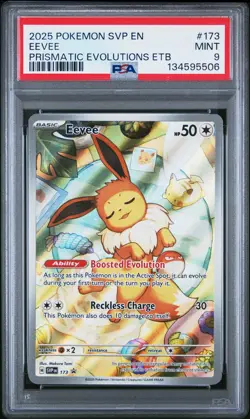 2025 POKEMON SVP EN-SV BLACK STAR PROMO #173 EEVEE PSA 9 - Image 1