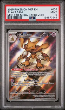 2025 POKEMON MEP EN-ME BLACK STAR PROMO #009 ALAKAZAM PSA 9 - Image 1