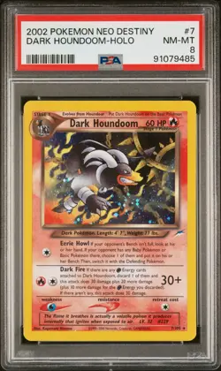 2002 Pokemon Dark Houndoom Neo Destiny Holo #7 PSA 8 - Image 1