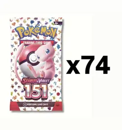 74x Pokemon Scarlet Violet 151 Booster Pack Lot Factory Sealed Read Description - Image 1