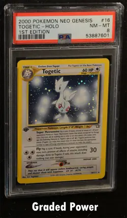 Neo Genesis 1st Edition Togetic PSA 8 HOLO (7601) 16/111 Pokemon - Image 1