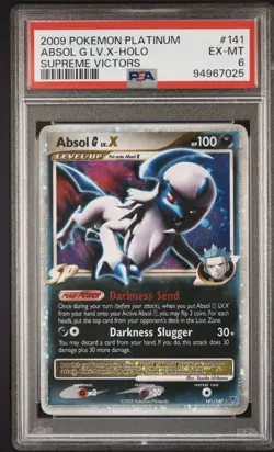 2009 POKEMON PLATINUM SUPREME VICTORS #141 ABSOL G LV.X-HOLO PSA 6 - Image 1