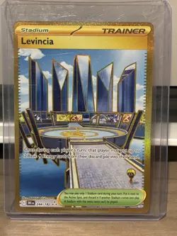 Pokemon TCG Trainer Levincia 244/182 Full Art Hyper Rare Gold Destined Rivals - Image 1